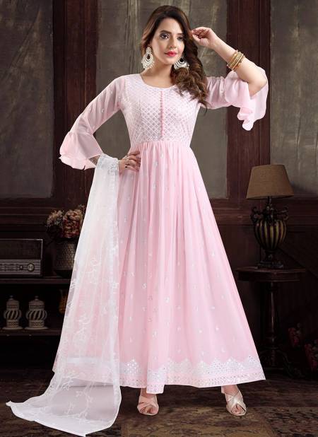 Pink Colour N F GOWN 018 Fancy Heavy Festive Wear Latest Designer Gown Collection N F G 579 PINK